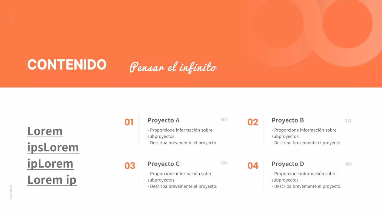 Una cartera de conceptos limpios en blanco y naranja