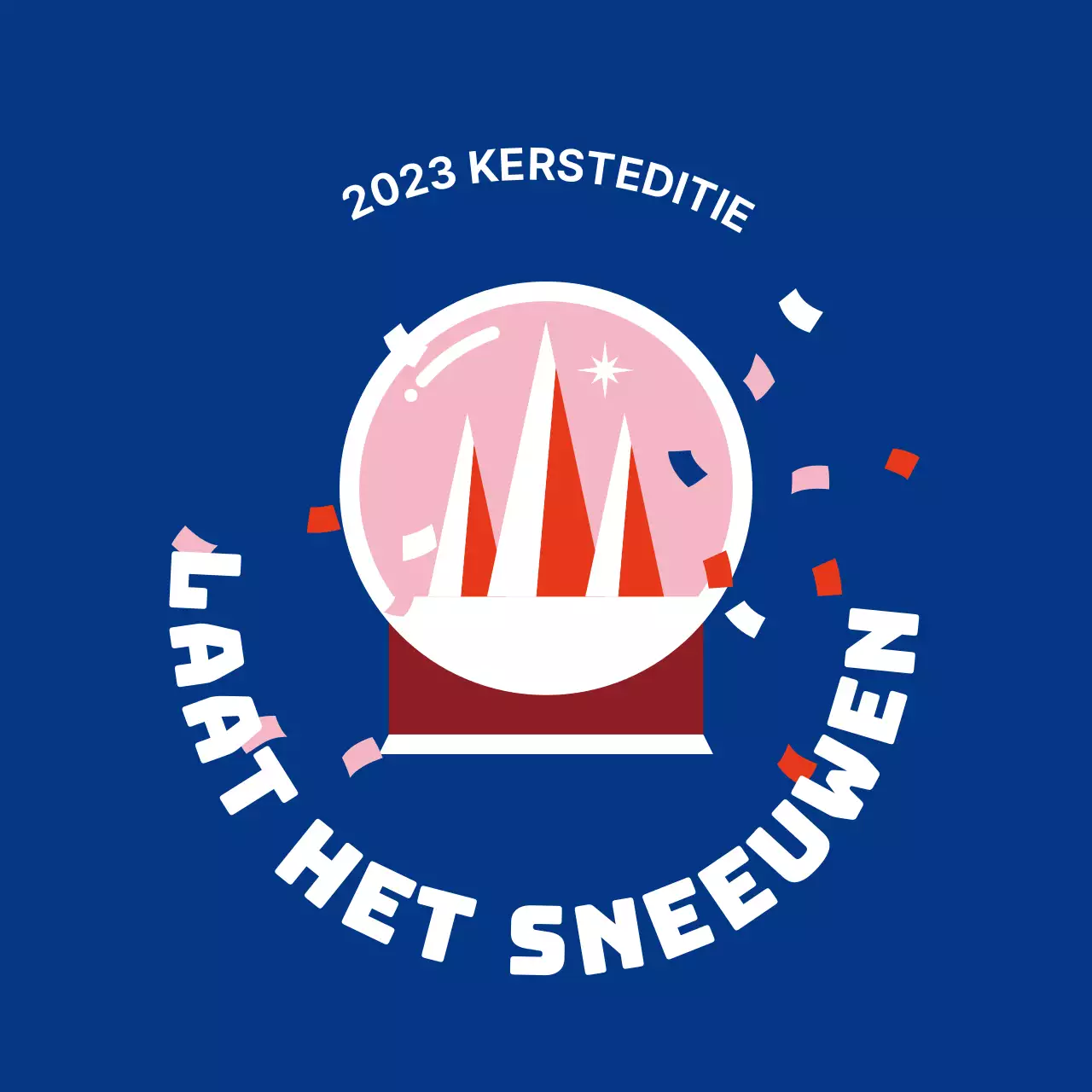 Rood en blauw geïllustreerde kerstverpakkingsetiketten