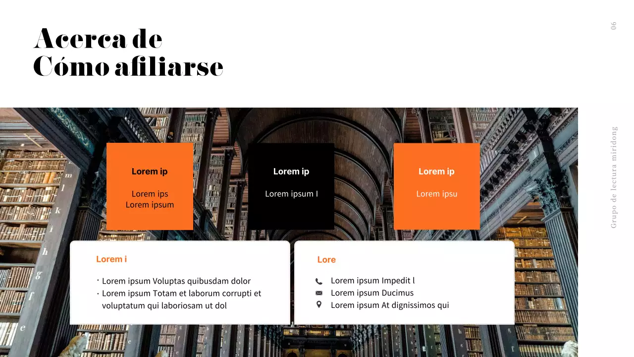 Naranja, limpio, moderno, reclutamiento para el club de lectura en un estilo libresco