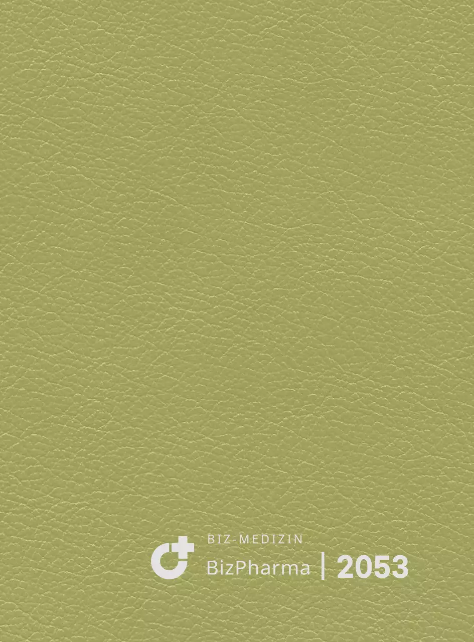 Tagebuchdeckel mit vertikalem Logo eines Pharmaunternehmens