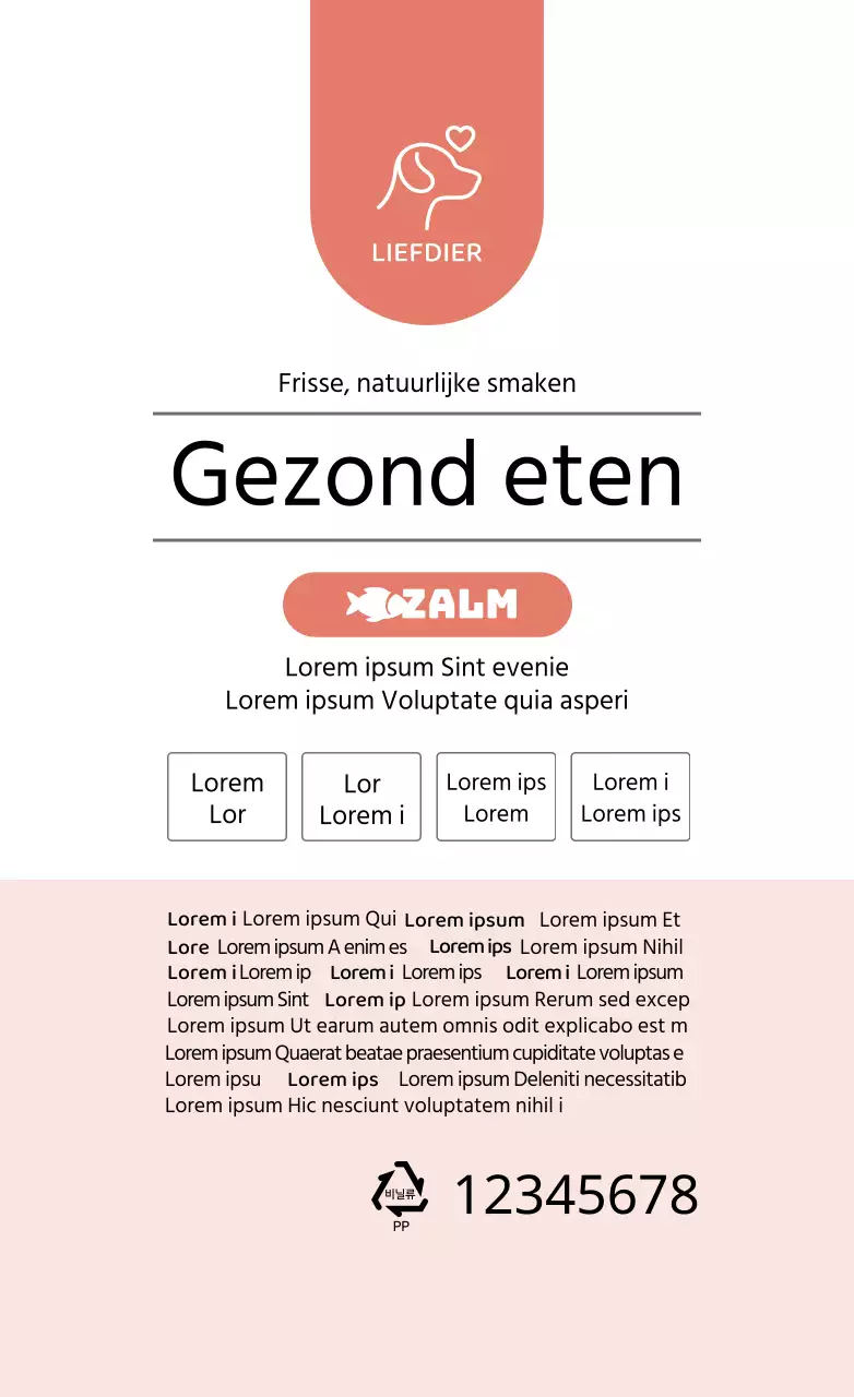 Rood etiket dierenvoeding