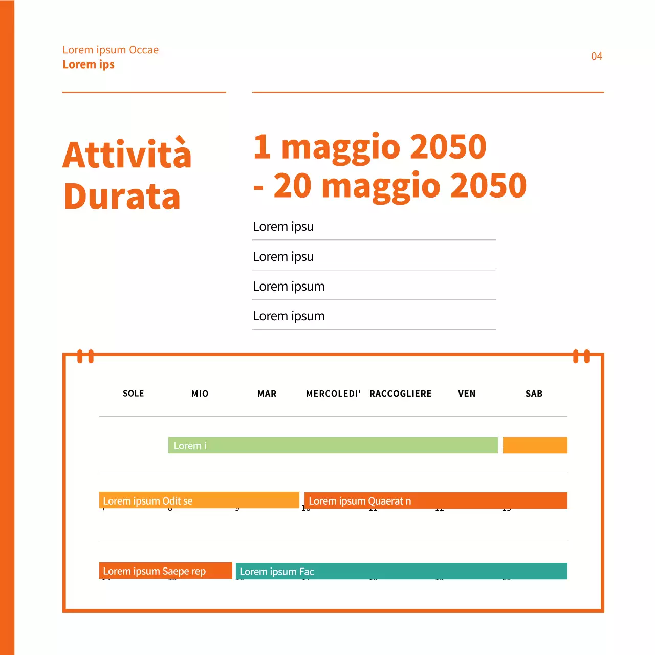 Lavori di supporto elettorale evidenziati in arancione