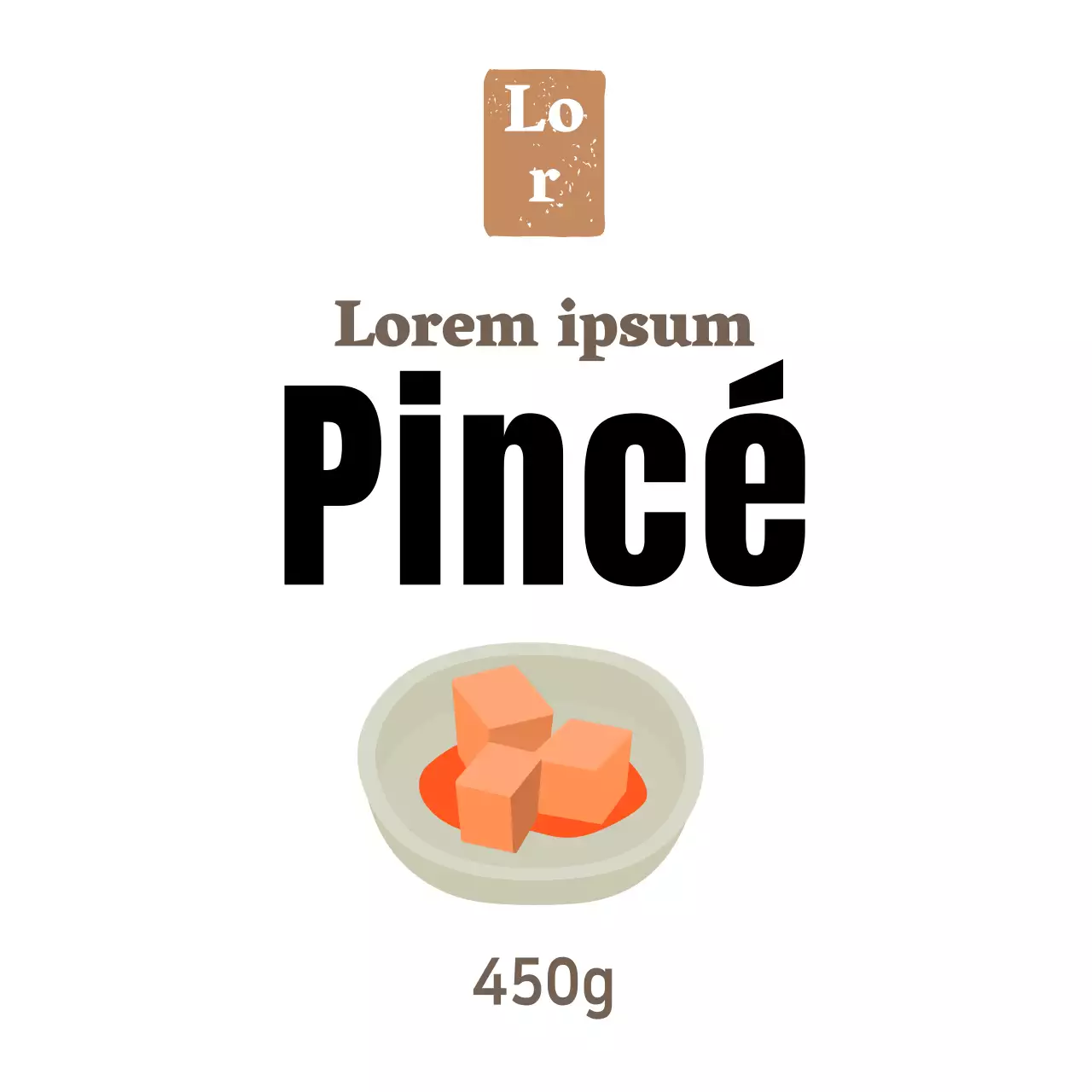 Autocollant simple blanc pour plat d'accompagnement de charcuterie