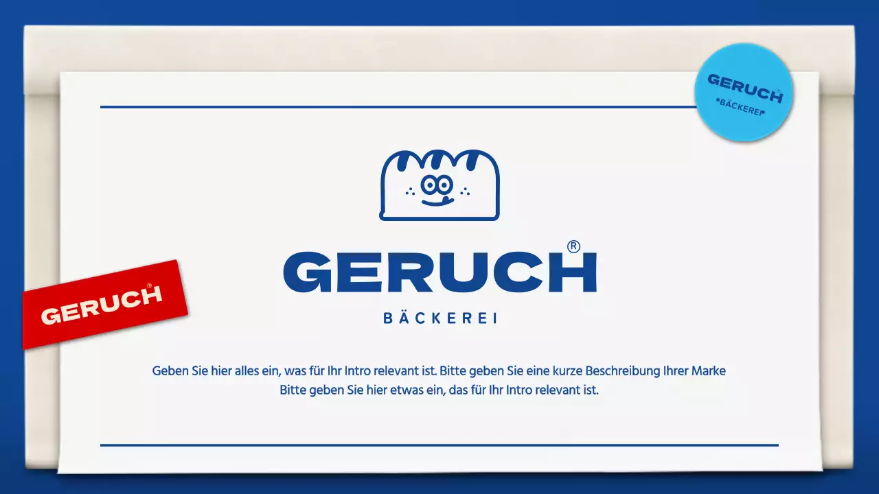 Niedliche Bäckereimappe in Blau und Braun