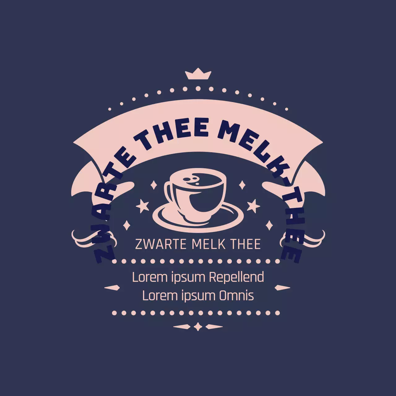 Roze marinegeïllustreerd melktheelabel