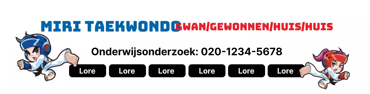 Witte Rood Blauwe Illustratie Taekwondo School Promotie