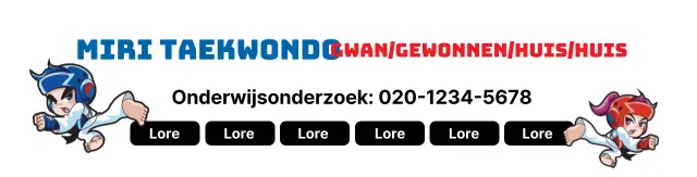 Witte Rood Blauwe Illustratie Taekwondo School Promotie