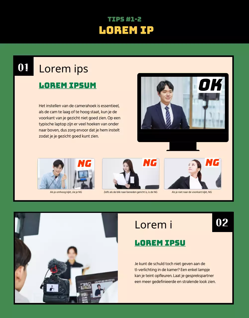 StudyCafe face-to-face interview in groene en gele levendigheid