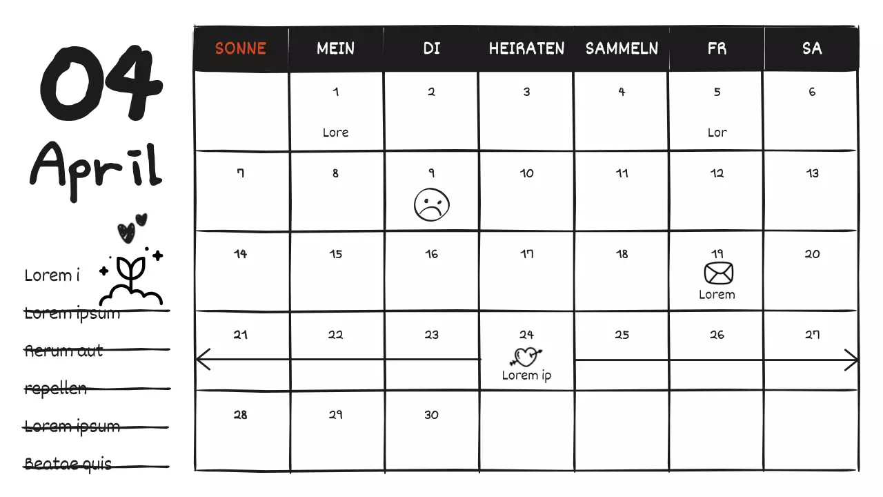 Ein schwarz-weißer, kritzelnder Tagebucheintrag mit niedlichem Kritzelflair