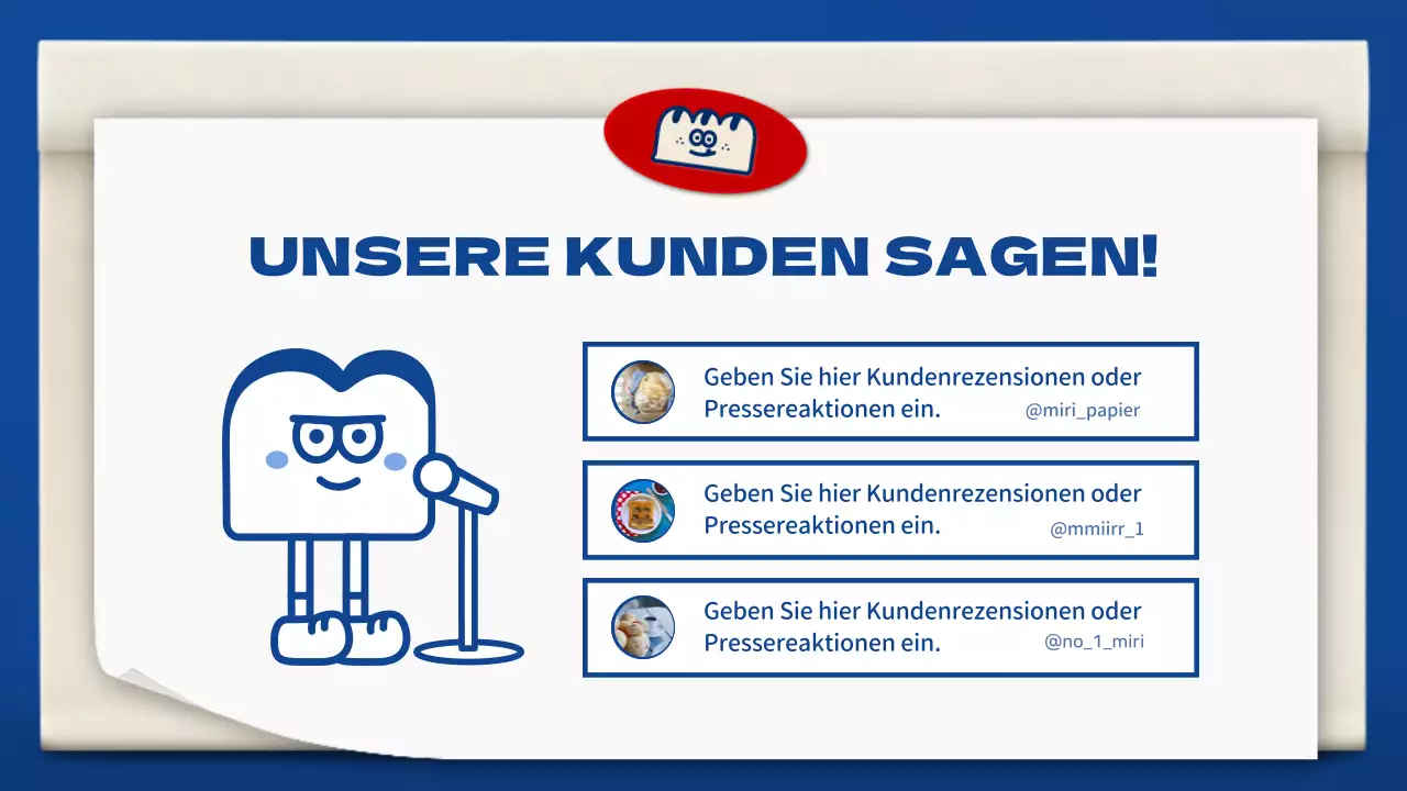 Niedliche Bäckereimappe in Blau und Braun