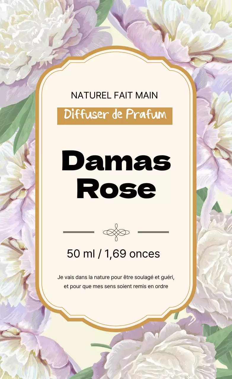 Étiquette de parfum vintage avec illustration jaune