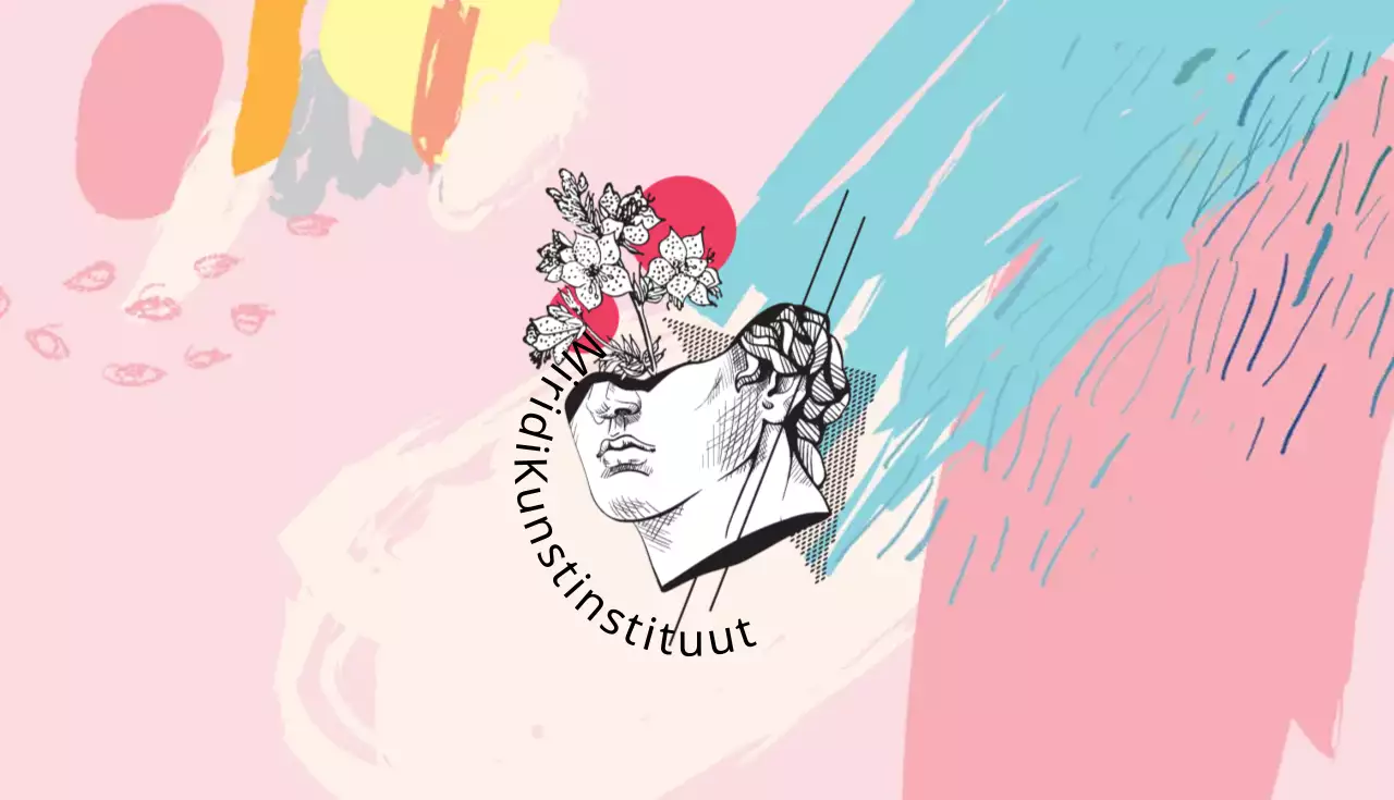 Roze hemel illustratie kunst school logo visitekaartje