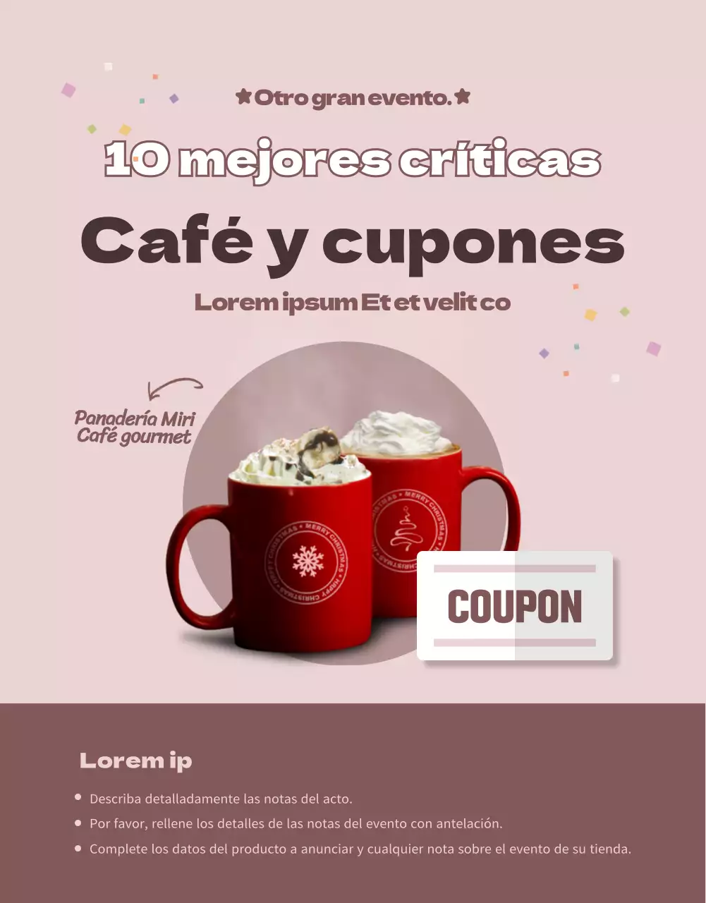 Revisión del concepto rosa y limpioEventos