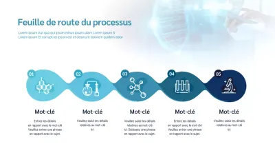 Icône de recherche en dégradé bleu Feuille de route des processus