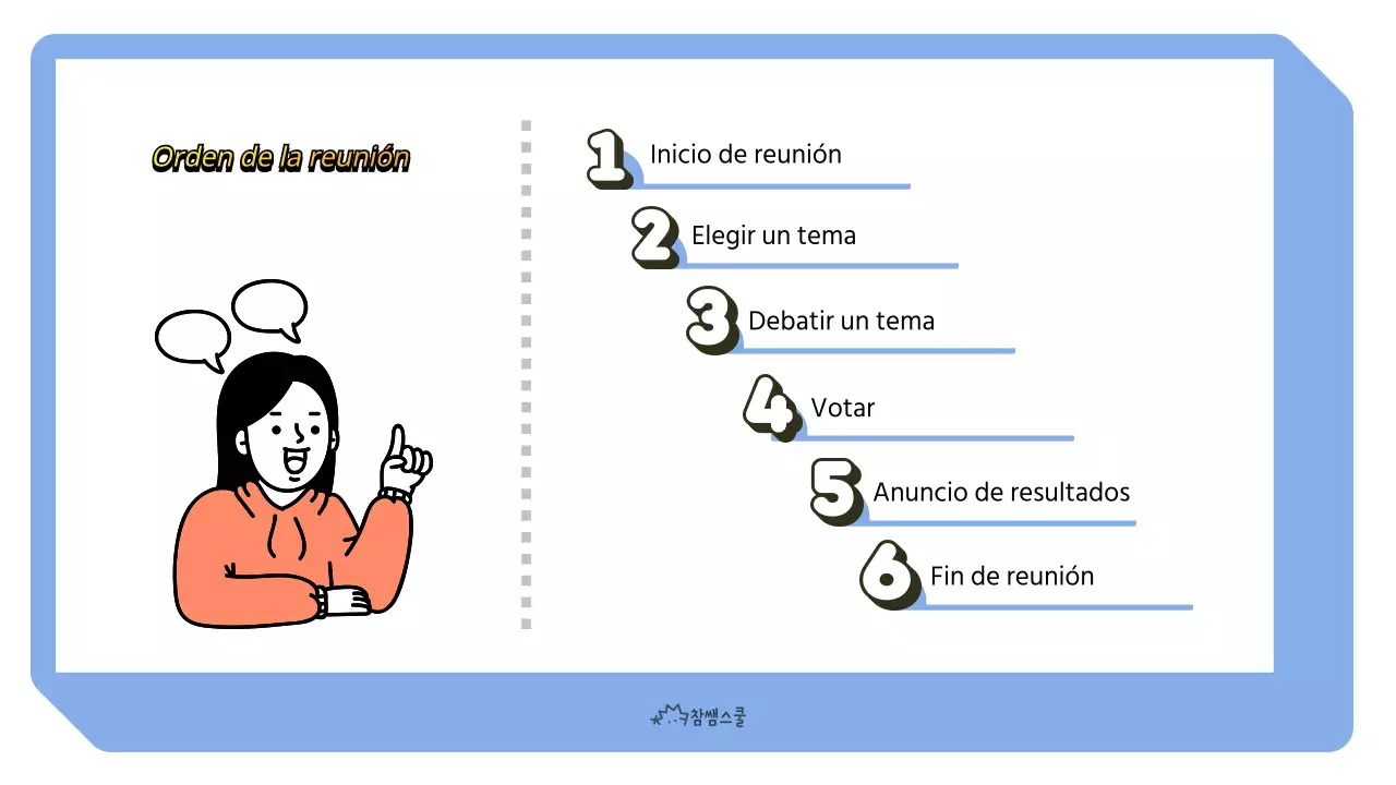 Reunión de clase en azul claro