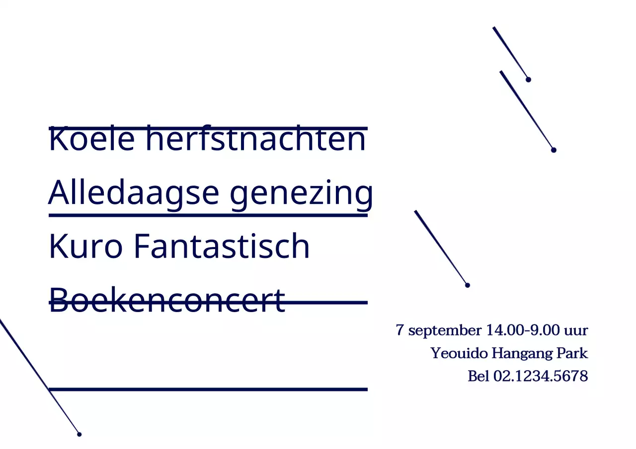 Navy blauwe eenvoudige ster illustratie stijl boek Concert informatie aankondiging