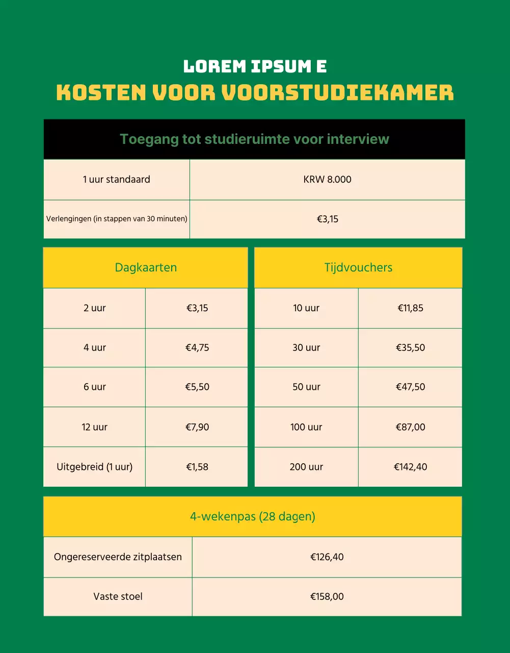 StudyCafe face-to-face interview in groene en gele levendigheid