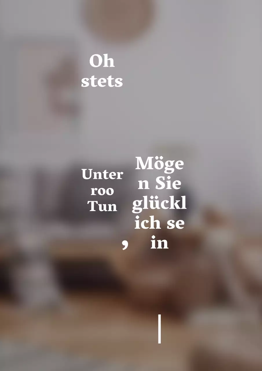 Textliche Innenbeschilderung im emotionalen Stil
