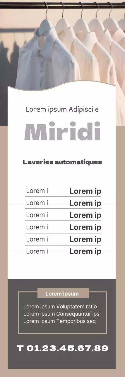 Lettrage photo marron en surbrillance Promouvoir une laverie propre