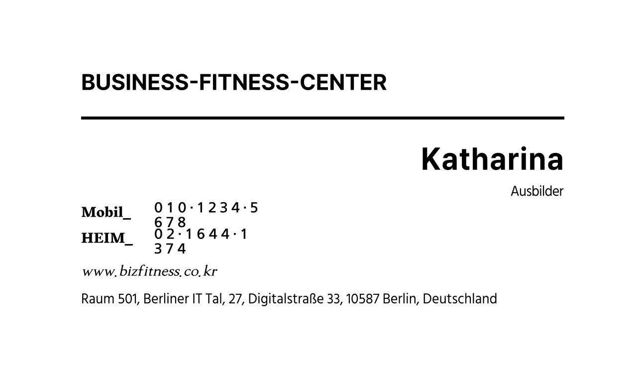 Fitness-Trainer-Visitenkarte