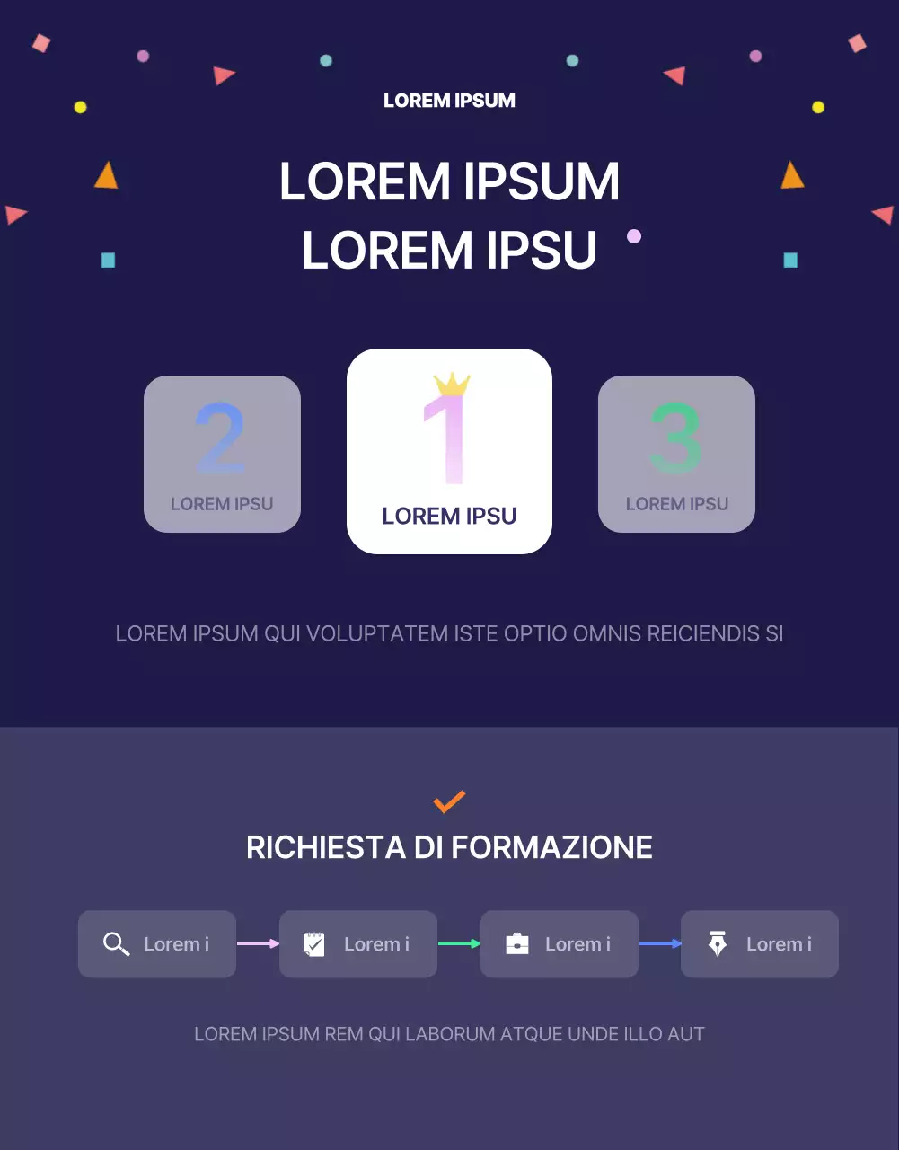 Blu navy, concetto di forma semplice Sistema di formazione professionale in azienda