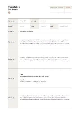 Bruin, eenvoudig voorstel in tabelvorm