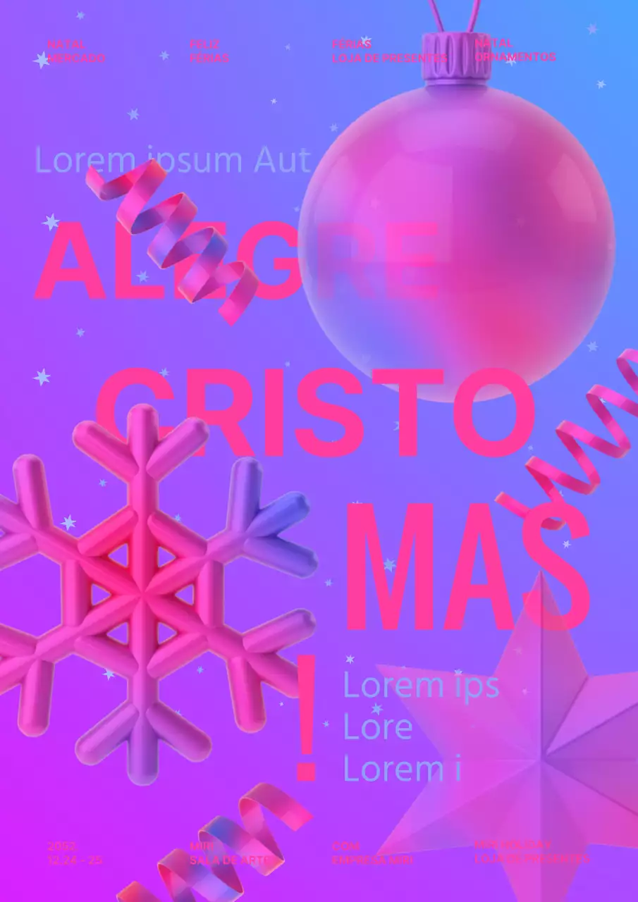Apresentação do Mercado de Natal Azul e Púrpura