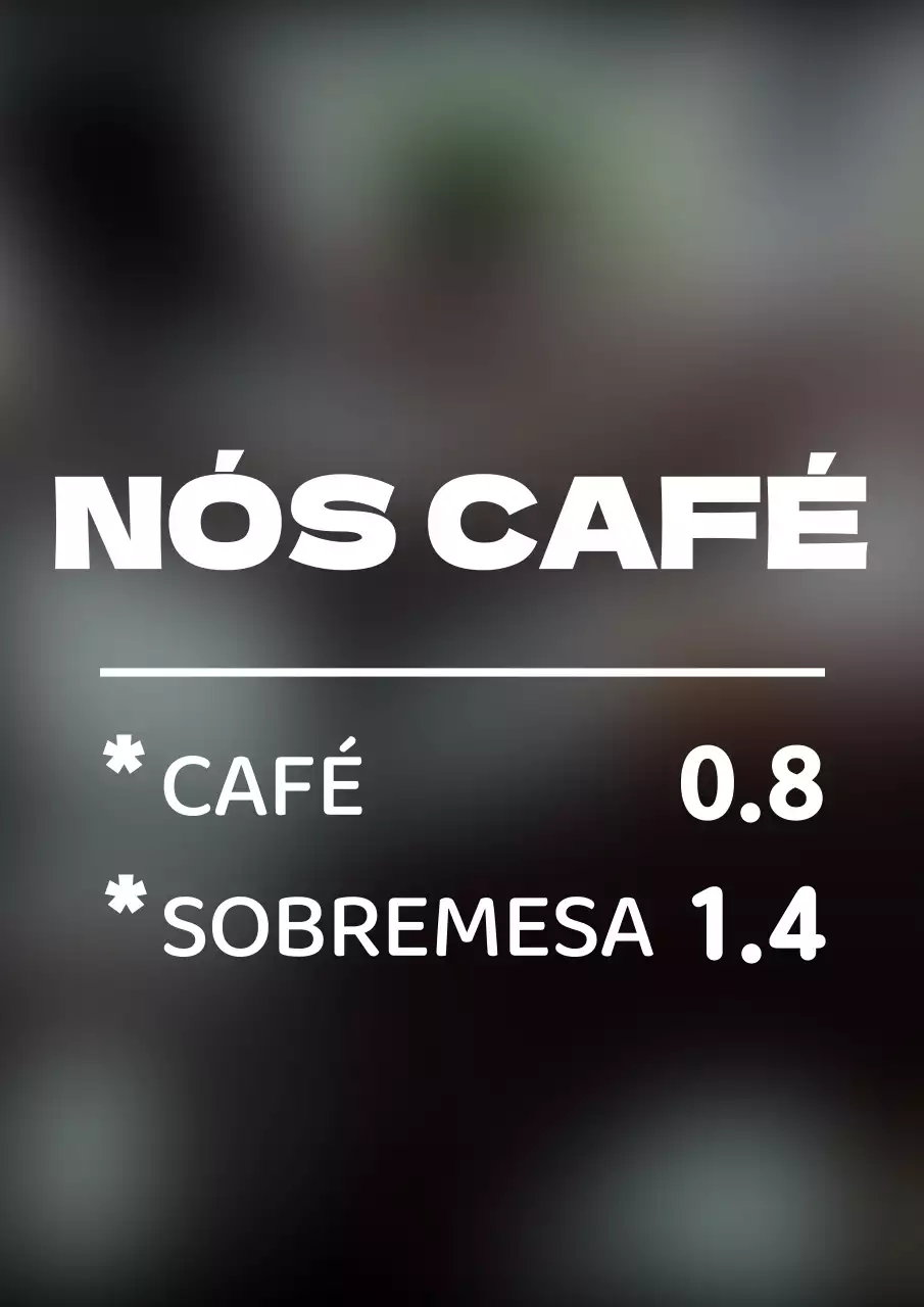 Um quadro de ementa de café simples com um estilo simples