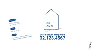 Eenvoudig concept in wit en marineblauw om je eigendom te laten zien en te promoten