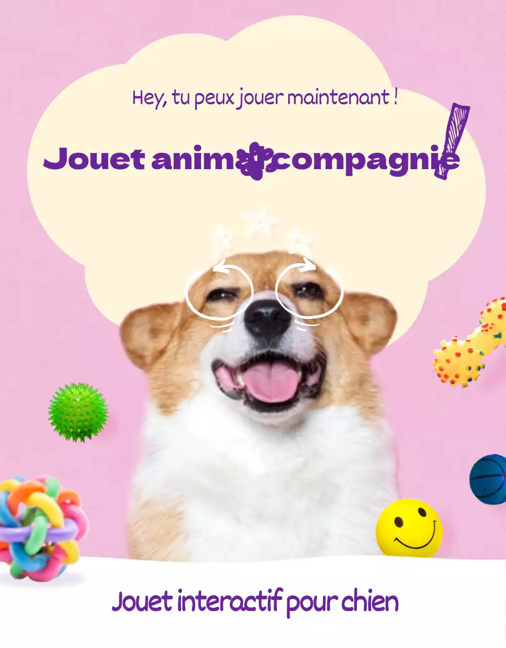 Présentation de produits mignons et câlins pour animaux de compagnie en rose (page détaillée)