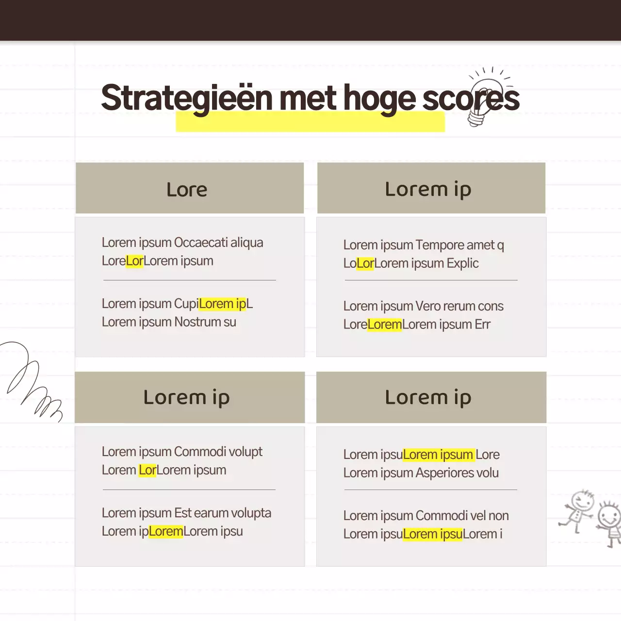 Een eenvoudige geel en zwart innerlijke rang analyse training school werving promotie