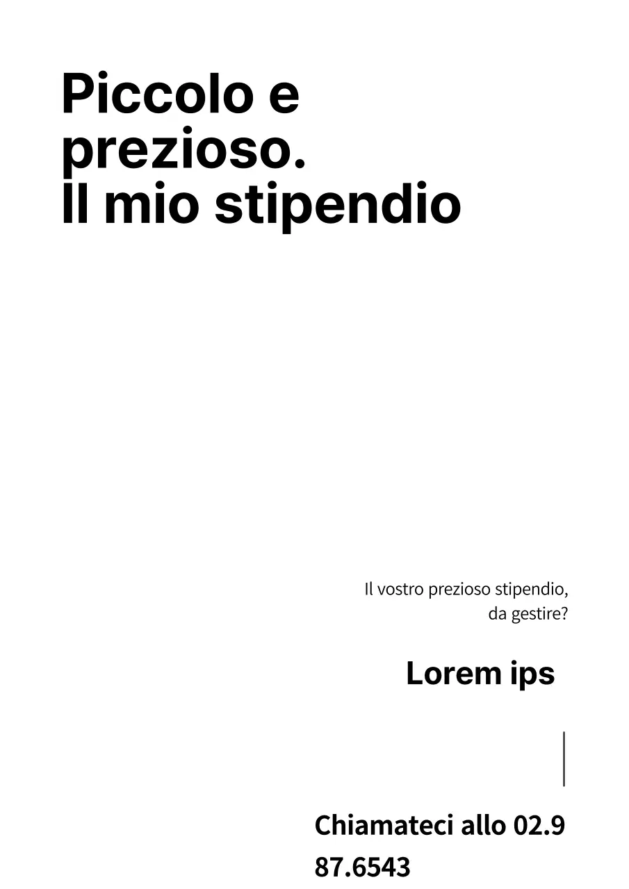 Semplice promozione dell'ufficio del commercialista con testo in bianco e nero