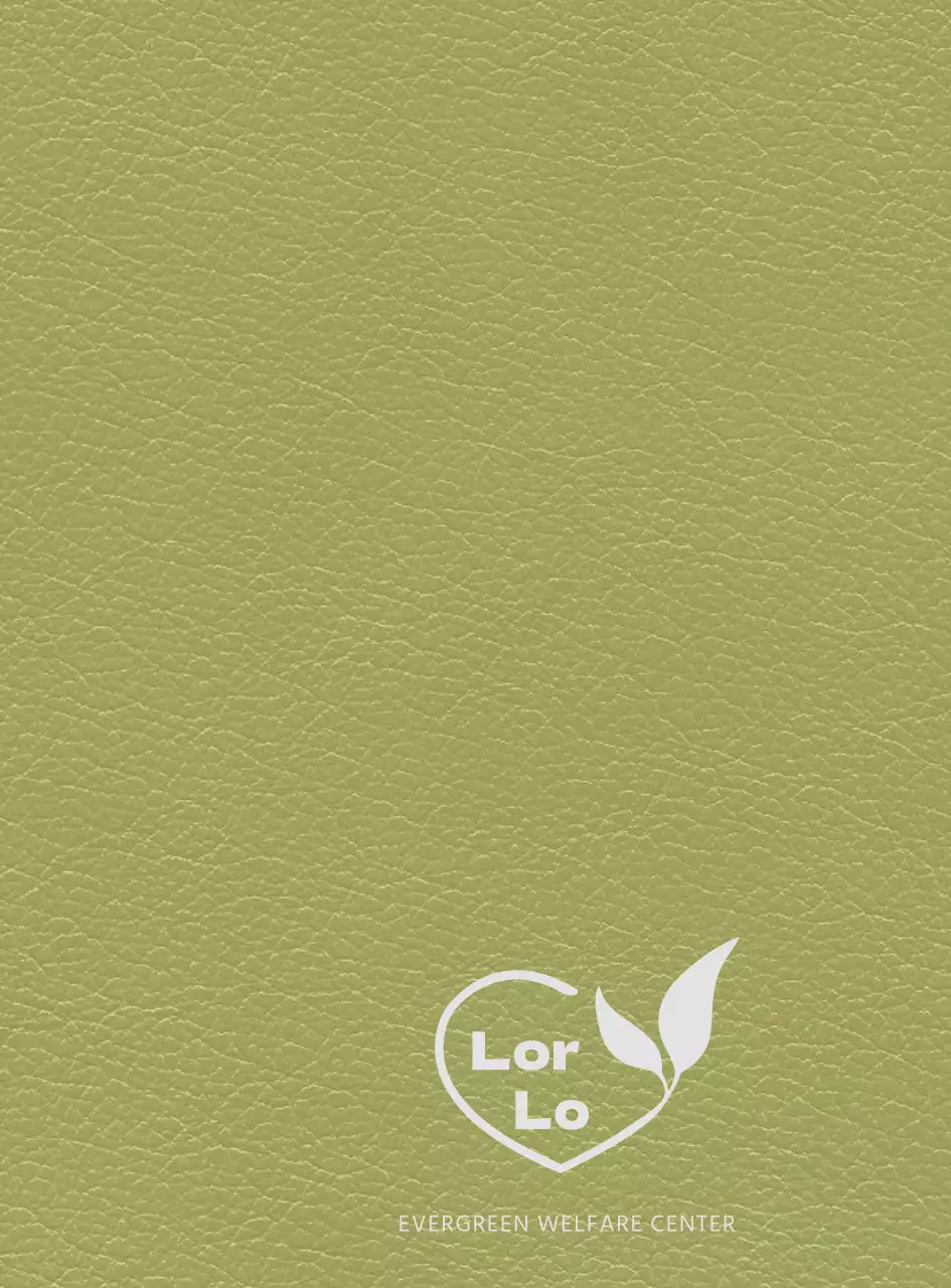 Capa da agenda do Welfare Centre com logótipo de corações e folhas
