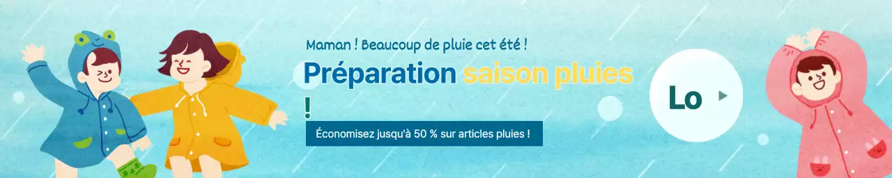 Préparation à la saison des pluies avec une illustration mignonne en bleu clair