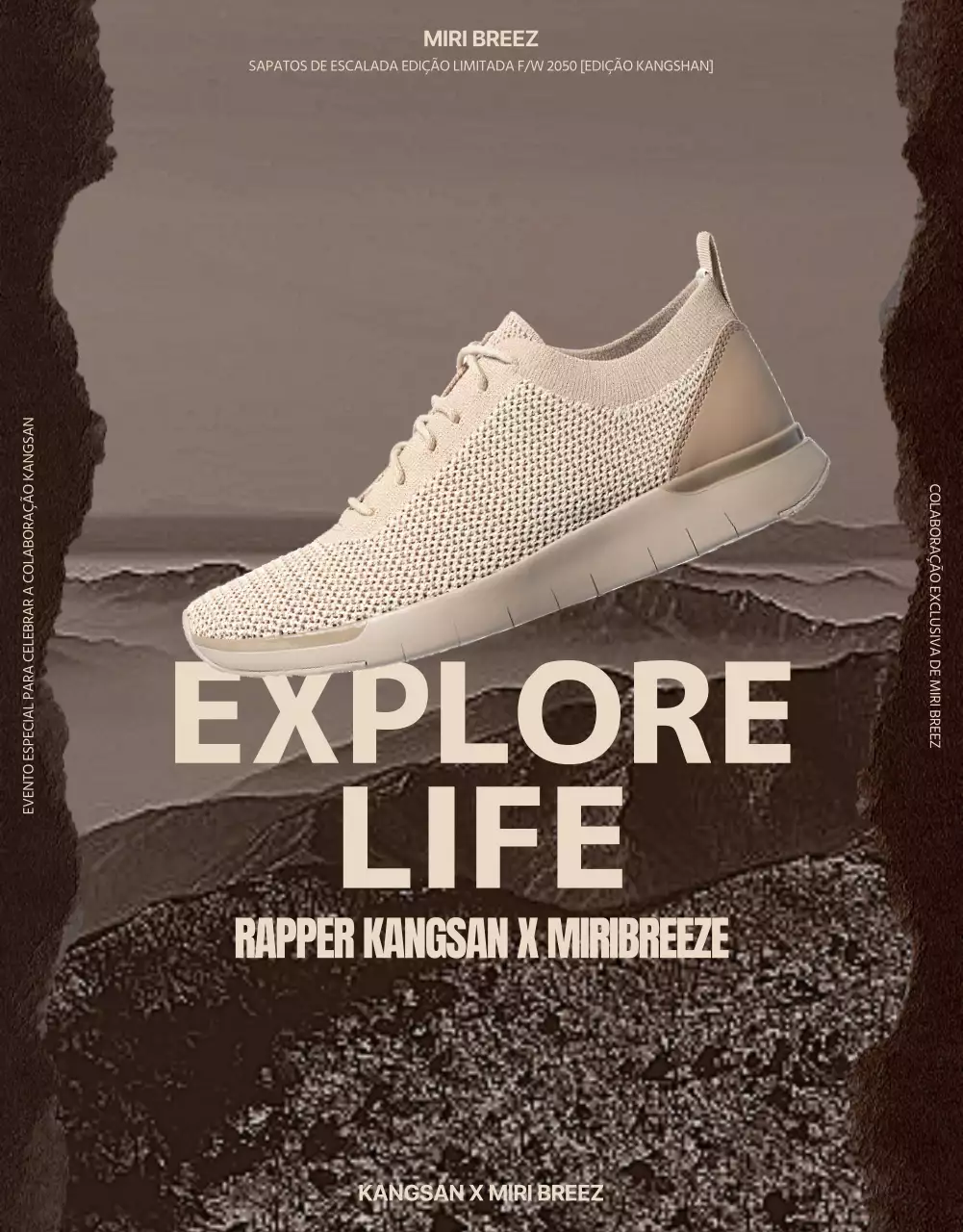 Uma colaboração sépia e bege para sapatos de caminhada