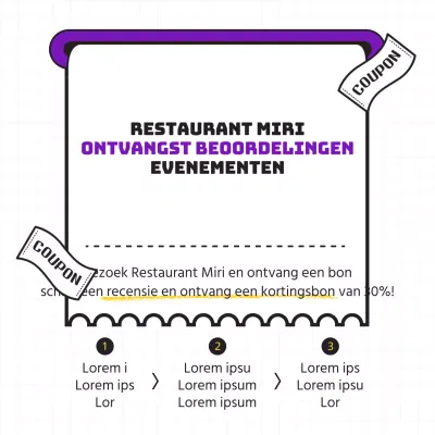 Ontvangstoverzicht gebeurtenisinhoud in paars en zwart