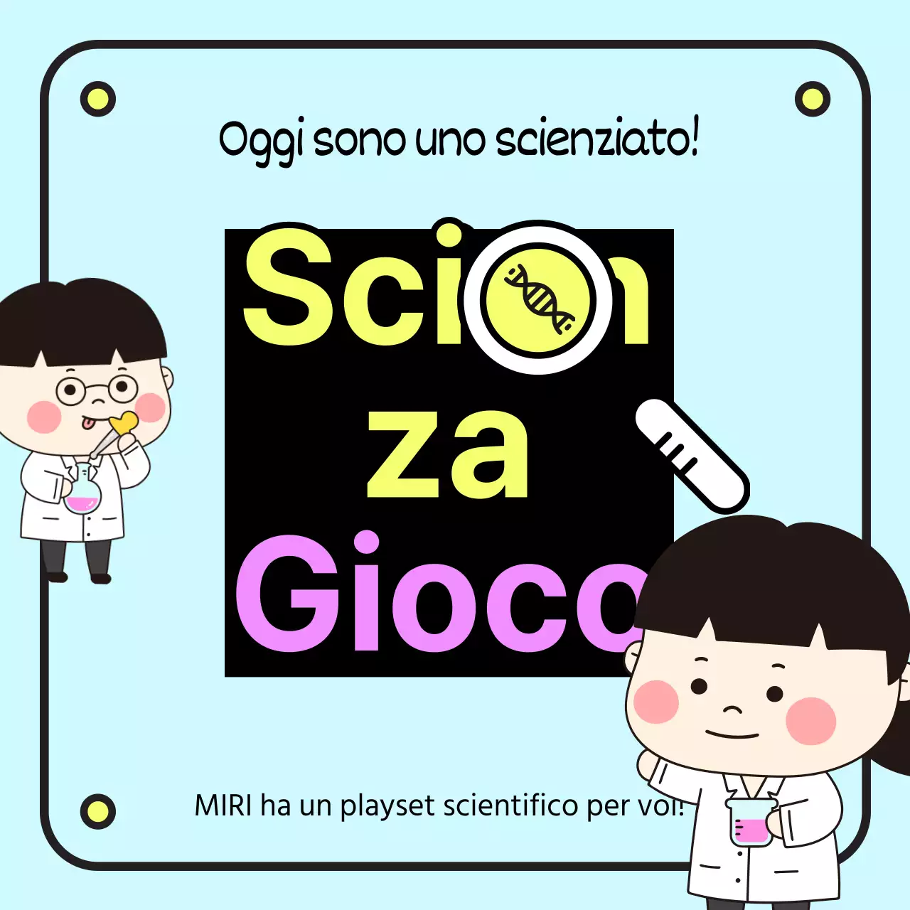 Luce sfondo blu scienza giocare carino scienziato illustrazione banner