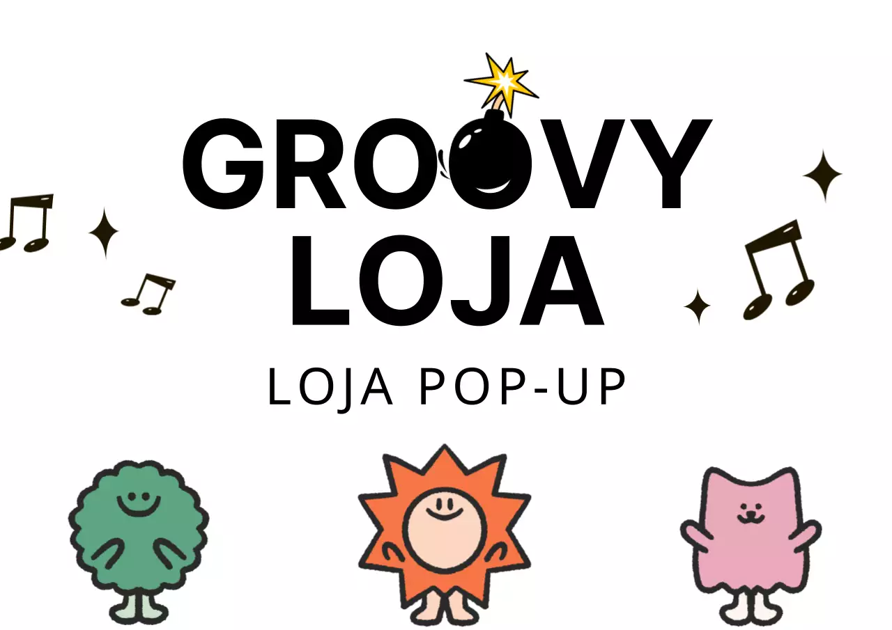 Uma loja editorial com ilustrações de personagens modernas e engraçadas