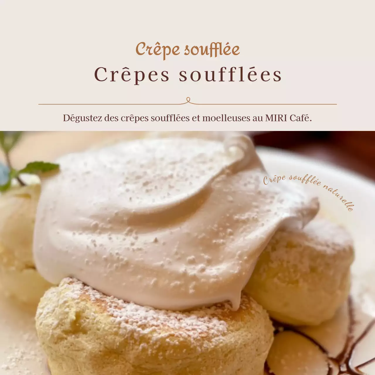 Une carte des desserts ivoire et sentimentale