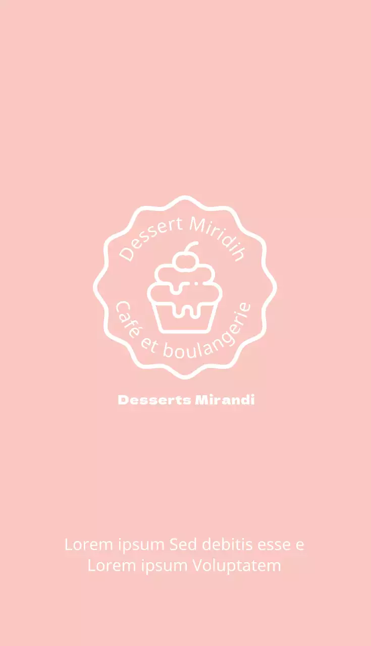 Carte de visite illustrée rose-beige pour dessert