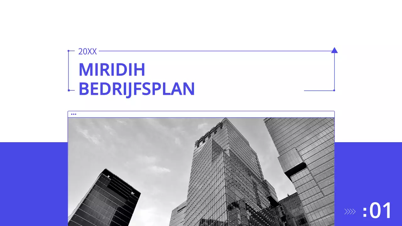 Blauw-wit bedrijfsplan bedrijfspresentatie PPT