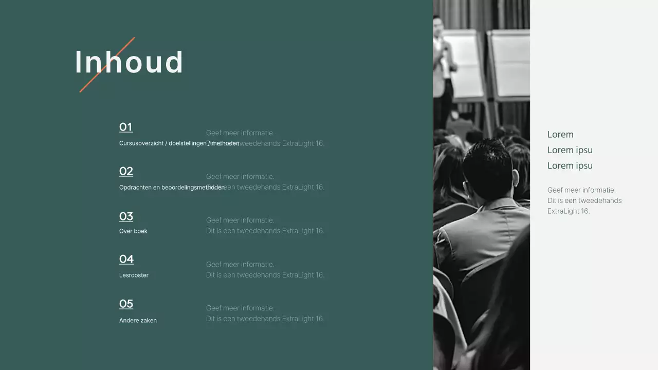 Groen-oranje syllabusontwerp