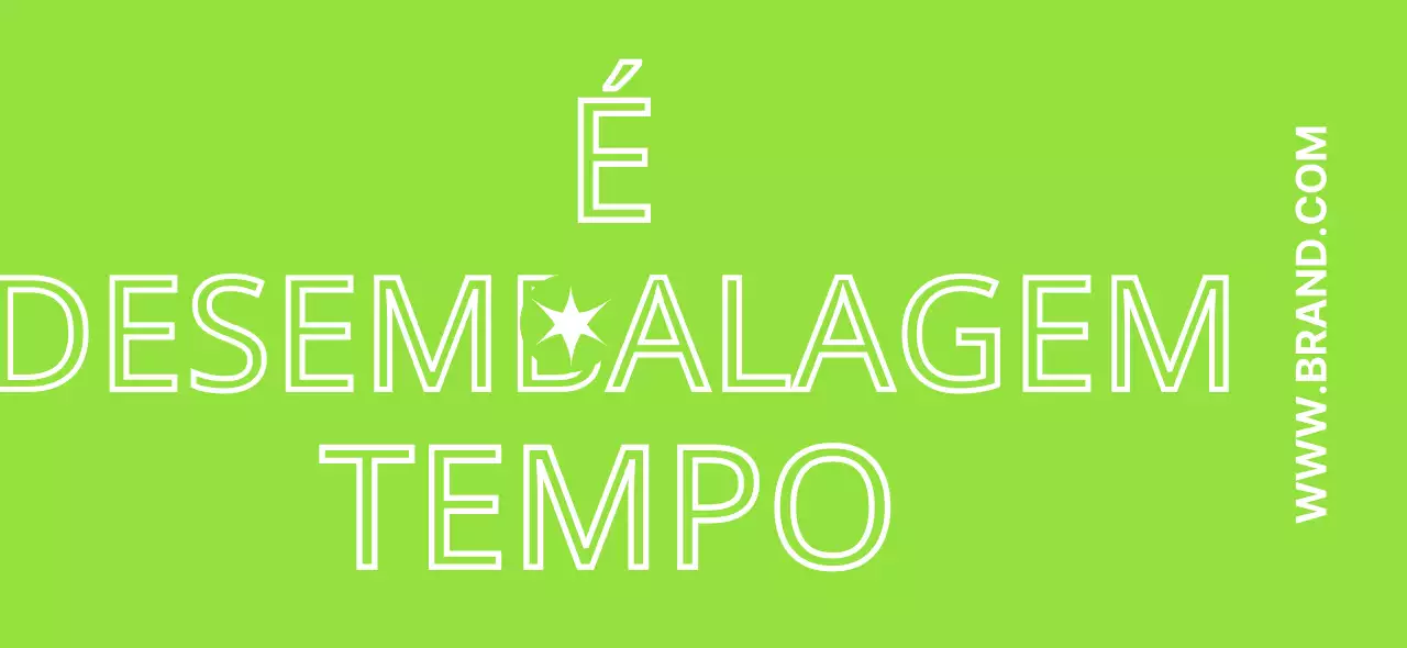 Design simples com texto que realça frases relacionadas com o correio em tons de chartreuse e branco