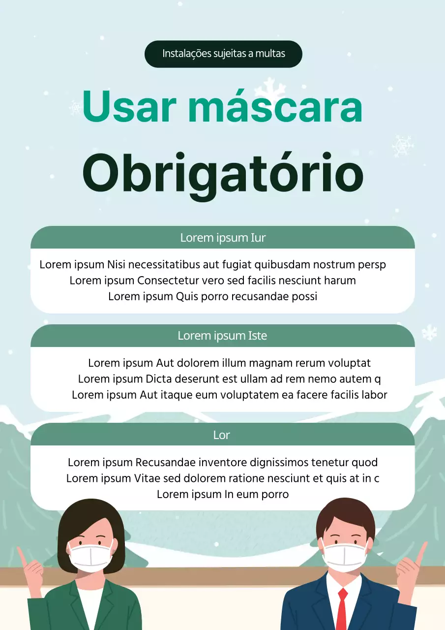 Guia simples de prevenção do coronavírus ilustrado a azul