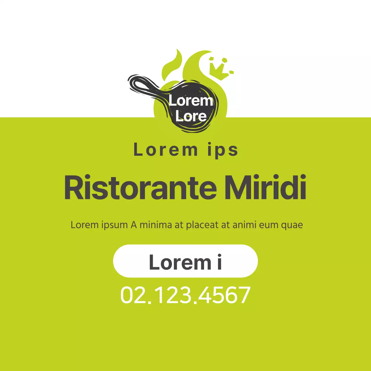 Logo verde ristorante pulito promozione riso fritto