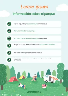 Anuncio ilustrado en verde y azul claro (póster web)