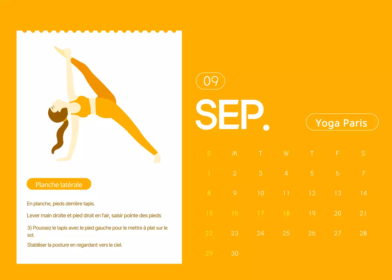 Calendriers orange à distribuer lors de la promotion de votre studio de yoga