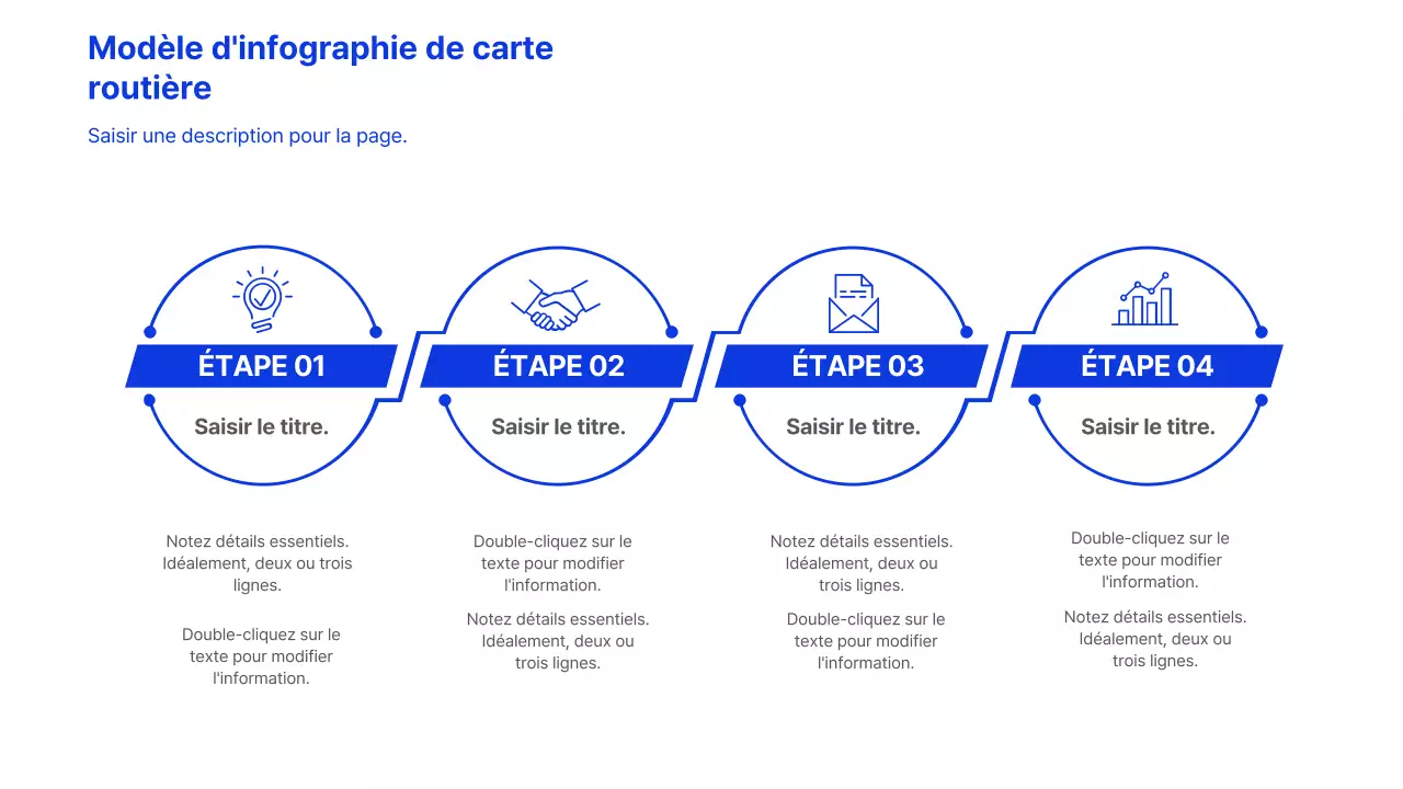 Feuille de route bleue étape 4 modèle d'infographie commerciale