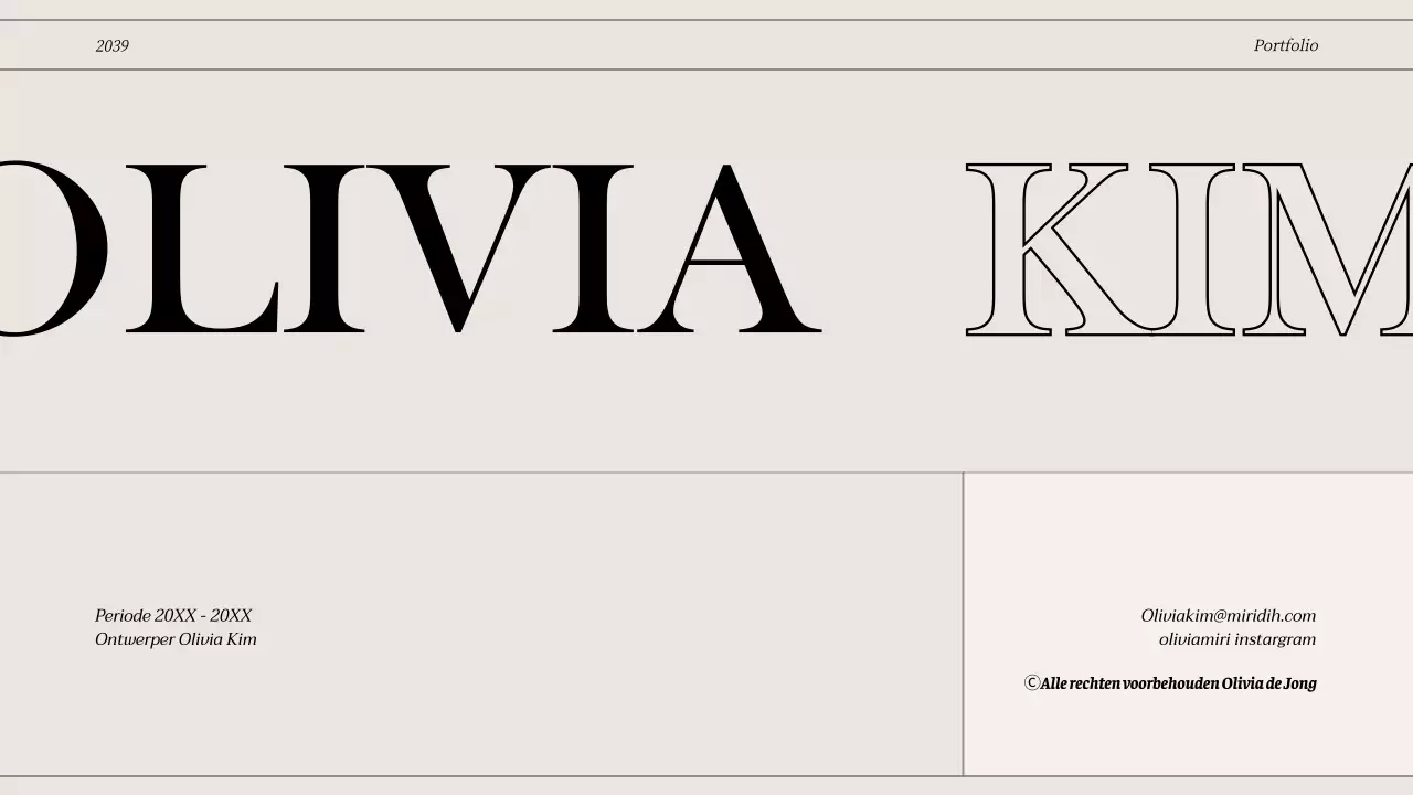 Strak gelijnde conceptportfolio in gebroken wit en zwart