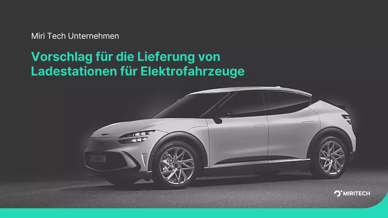 Angebot für die Lieferung von Ladegeräten für Elektrofahrzeuge in Türkis und Grau Angebot für die Lieferung von Teilen für ein B2B-Geschäft Miritech